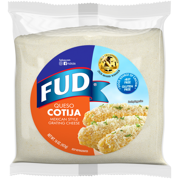 Packaged Cheese FUD Queso Cotija Mexican Style Grating Cheese hero