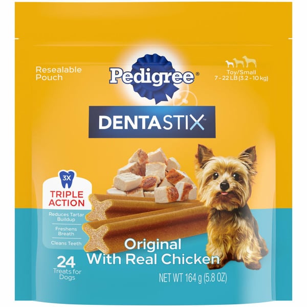 Dog Food Pedigree Dentastix Original Flavor Toy/Small Dog Dental Chew Dog Treats hero