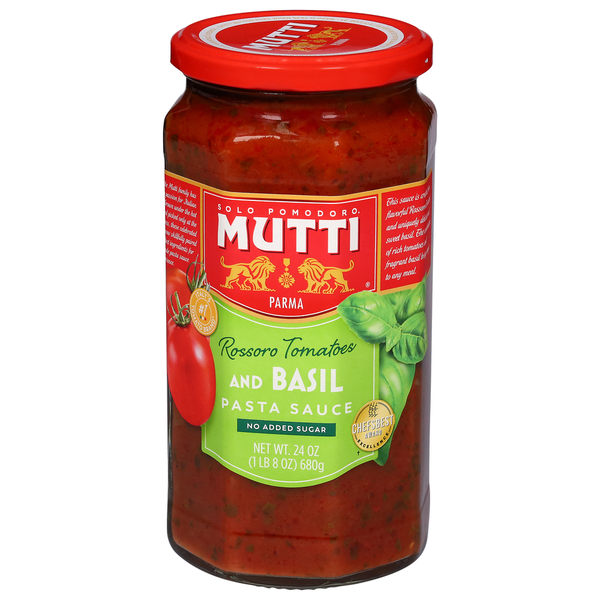 Pasta Sauce Mutti Pasta Sauce, No Added Sugar, Rossoro Tomatoes and Basil hero