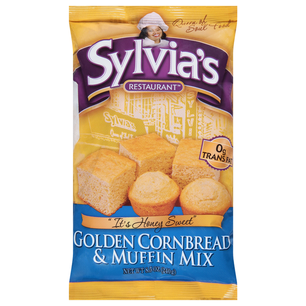 Doughs, Gelatins & Bake Mixes Sylvia's Restaurant Golden Cornbread & Muffin Mix, Honey Sweet hero