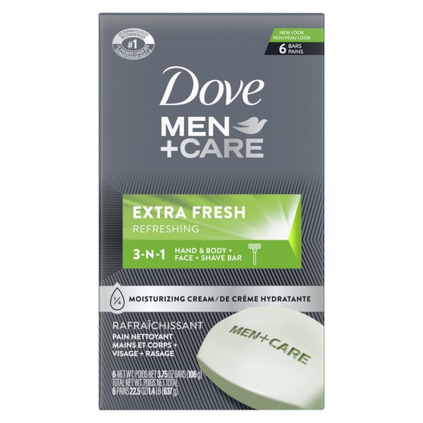 Body Lotions & Soap Dove 3 In 1 Cleanser For Body, Face, And Shaving Extra Fresh hero