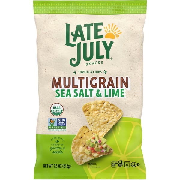 Chips & Pretzels Late July Multigrain Sea Salt and Lime Tortilla Chips hero