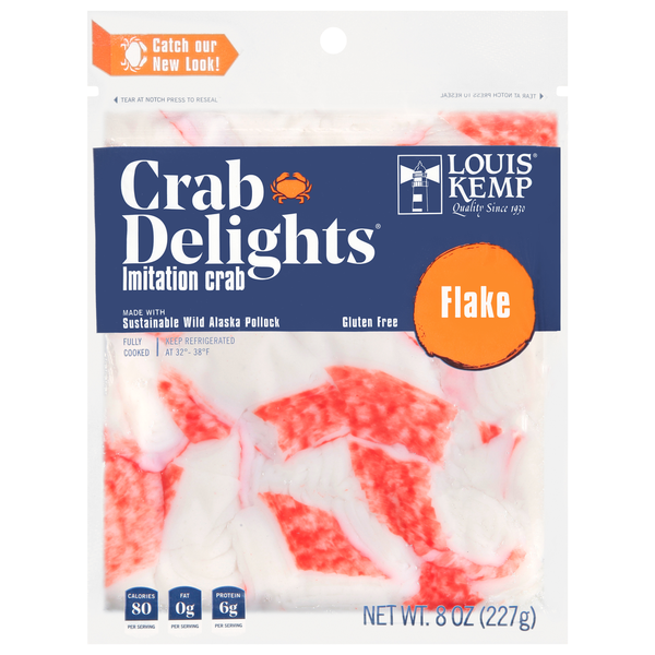 Packaged Seafood Louis Kemp Crab Delights Imitation Crab, Flake hero