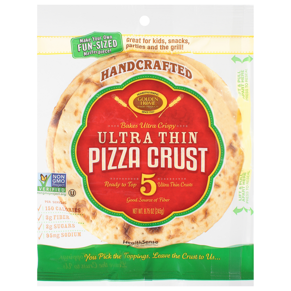 Tortillas & Flat Bread Golden Home Pizza Crust, Handcrafted, Ultra Thin hero