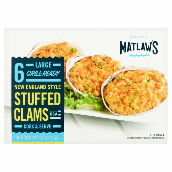 Frozen Meat & Seafood Matlaw's New England Style Large Stuffed Clams hero