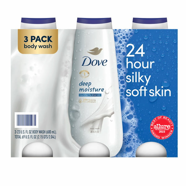 Body Lotions & Soap Dove Moisture Body Wash, 23 fl oz, 3 ct hero