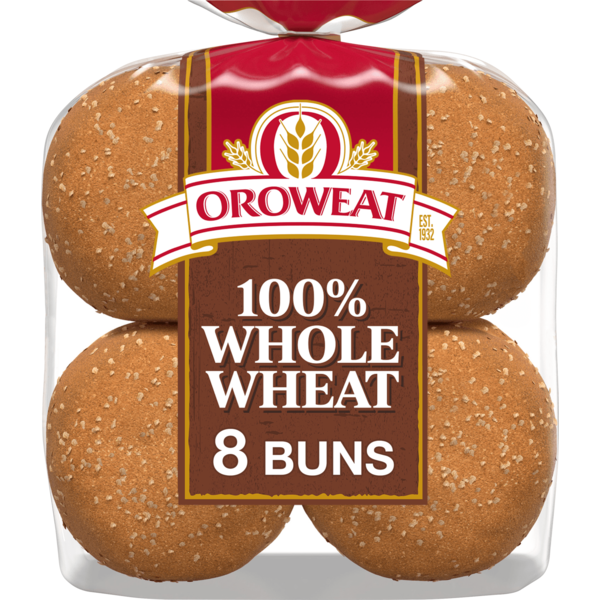 Buns & Rolls Oroweat 8 count, Whole Wheat Buns hero