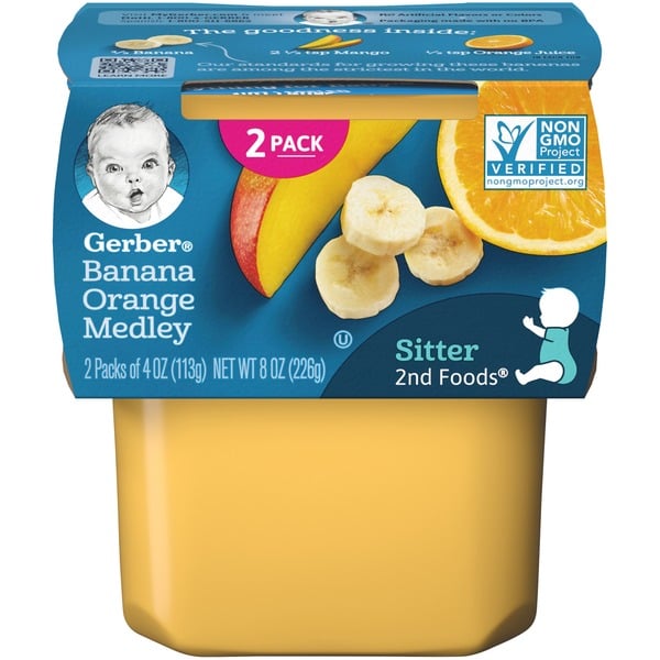 Baby Food & Formula Gerber Baby Food Banana Orange Medley Tubs hero