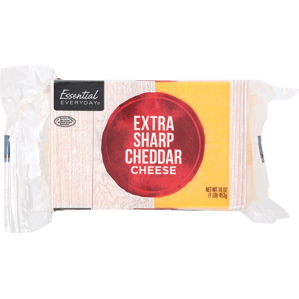 Packaged Cheese Essential Everyday Cheese, Cheddar, Extra Sharp hero