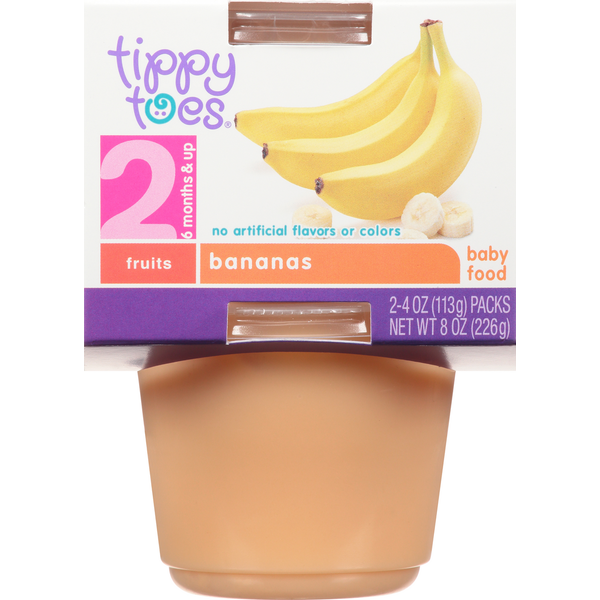 Baby Food & Formula Tippy Toes Baby Food, Bananas, 2 (6 Months & Up) hero