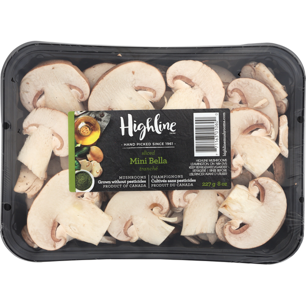 Packaged Vegetables & Fruits Highline Mushrooms Sliced Baby Portobella Mushrooms hero