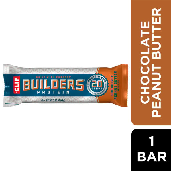 Protein & Nutritional Bars Builders Chocolate Peanut Butter Flavor Plant Based Protein Bar hero