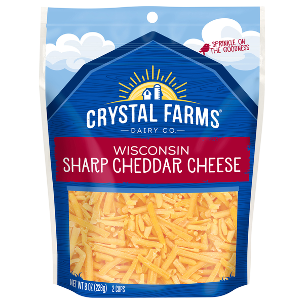 Packaged Cheese Crystal Farms Cheese, Sharp Cheddar, Wisconsin hero