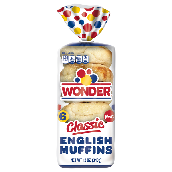 Breakfast Bakery Wonder Bread English Muffins, Classic hero