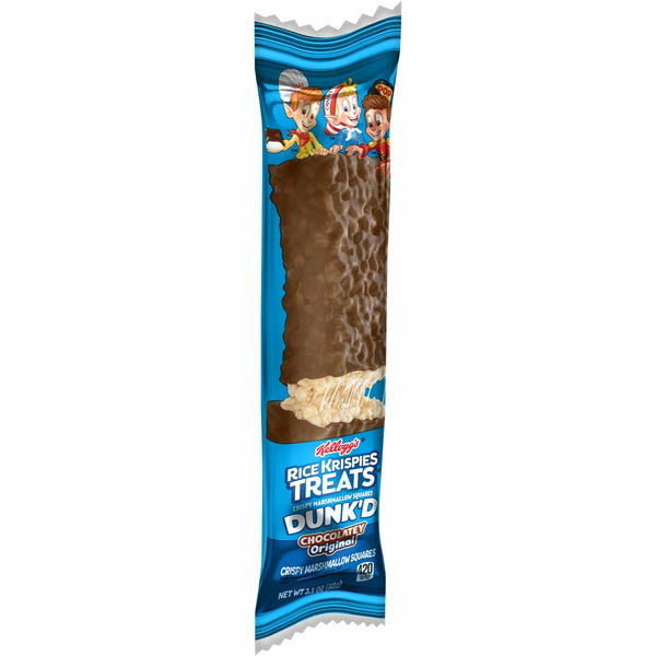 Rice Krispies Treats Dunk'd Marshmallow Snack Bars, Kids Snacks, School Lunch, Chocolatey hero