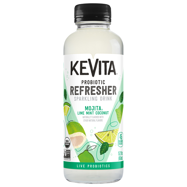 Water KeVita Mojita Lime MInt Coconut Sparkling Probiotic Drink hero