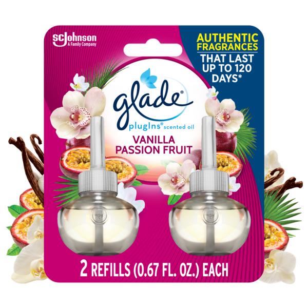 Air Fresheners Glade PlugIns Scented Oil Air Freshener Refills, Vanilla Passion Fruit hero