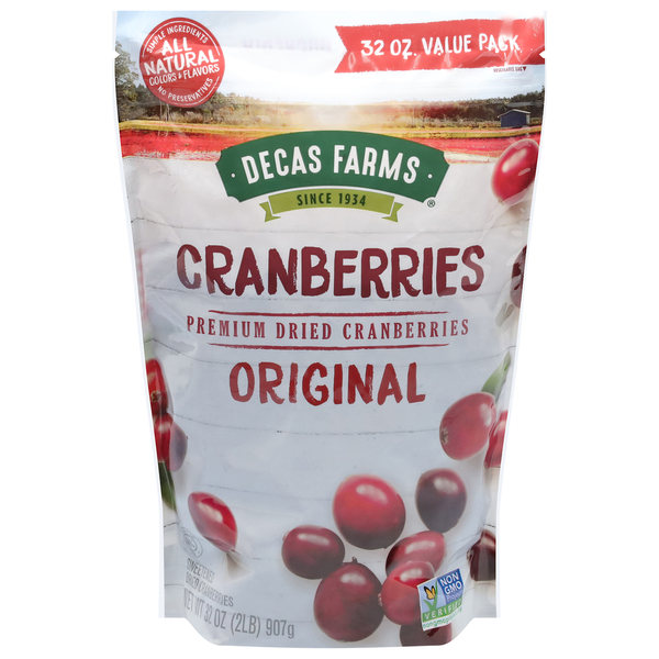 Dried Fruits & Vegetables Decas Farms Dried Cranberries, Premium, Original, Value Pack hero