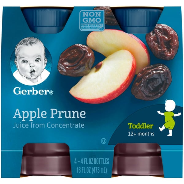 Baby Food & Formula Gerber Fruit Juice Apple Prune Bottle hero