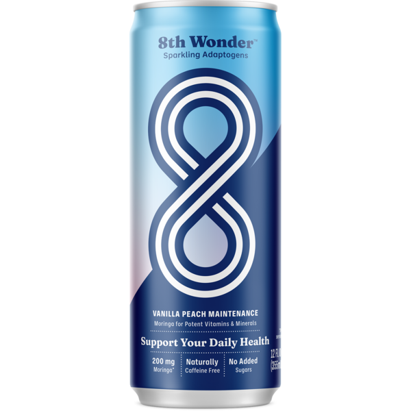 Tea 8th Wonder Tea Sparkling Adaptogens Vanilla Peach Maintenance hero