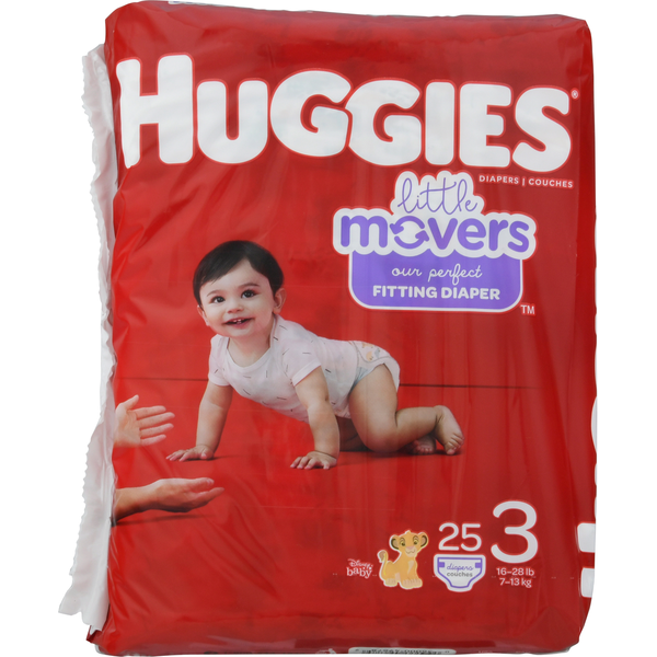 Diapers & Wipes Huggies Little Movers Baby Diapers, Size 3 (16-28 lbs) hero