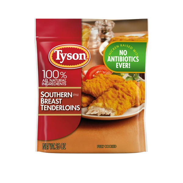 Frozen Meat & Seafood Tyson Fully Cooked Southern Style Chicken Breast Tenderloins, Frozen hero