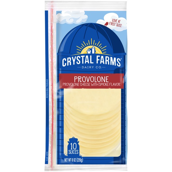 Packaged Cheese Crystal Farms Smoked Provolone Cheese Slices hero