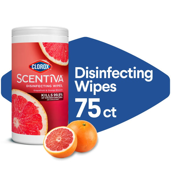 Clorox Scentiva® Wipes, Bleach Free Cleaning Wipes, Grapefruit & Orange Blossom hero