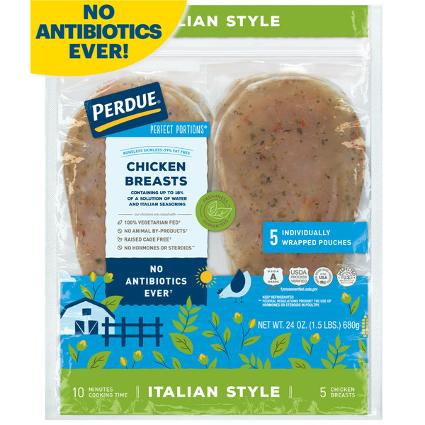 Fresh Chicken & Turkey Perdue No Antibiotics Ever Italian Chicken Breasts Individually Wrapped hero