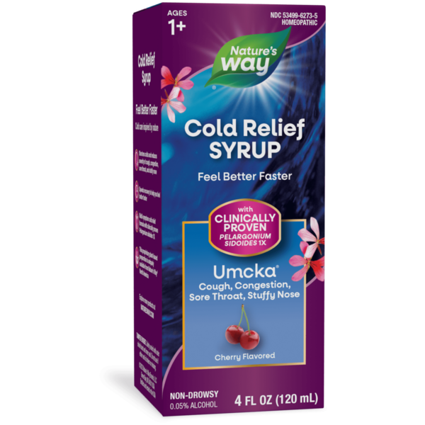 Cold, Flu & Allergy Nature's Way Cold Relief Syrup, Cherry Flavored, Umcka hero