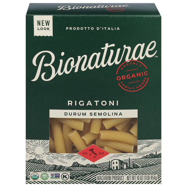 Dry Pasta Bionature Rigatoni, Organic hero