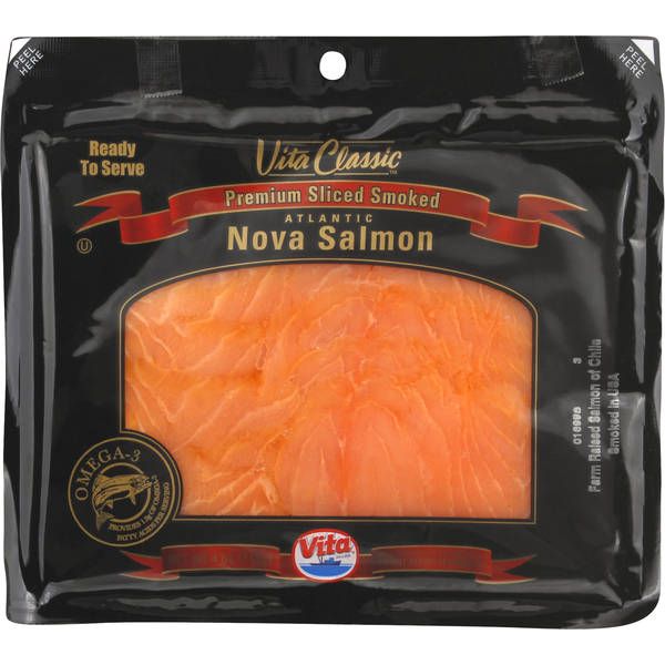 Packaged Seafood Vita Classics Salmon, Atlantic Nova, Premium, Smoked, Sliced hero