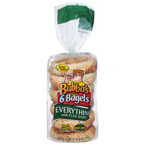 Bread Bubba’s Bagels, Sliced, Everything with Flax Seeds hero