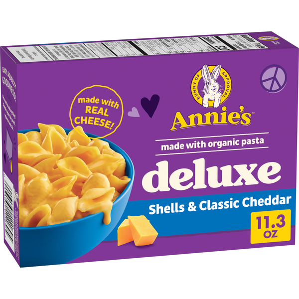 Frozen Meals Annie's Deluxe Shells and Classic Cheddar hero