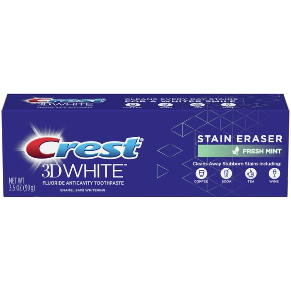 Oral Hygiene Crest Toothpaste, Flouride Anticavity, Fresh Mint, Stain Eraser hero