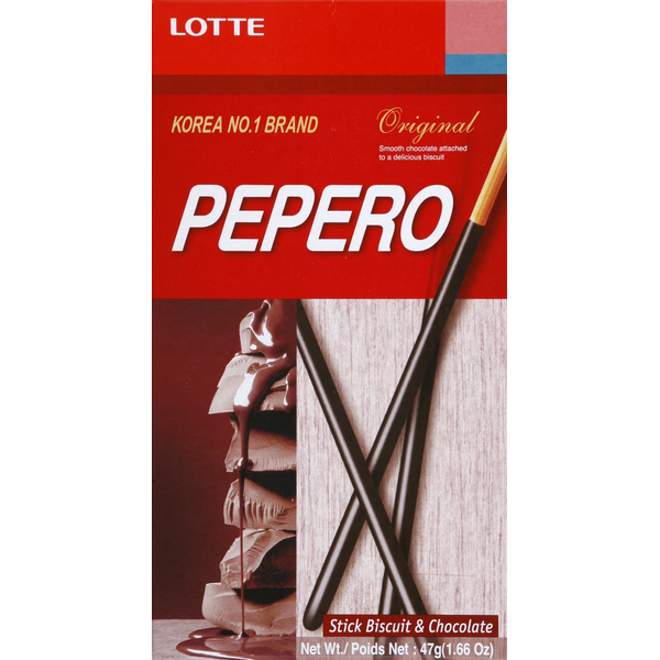 Puffed Snacks & Chips Lotte Pepero, Original hero