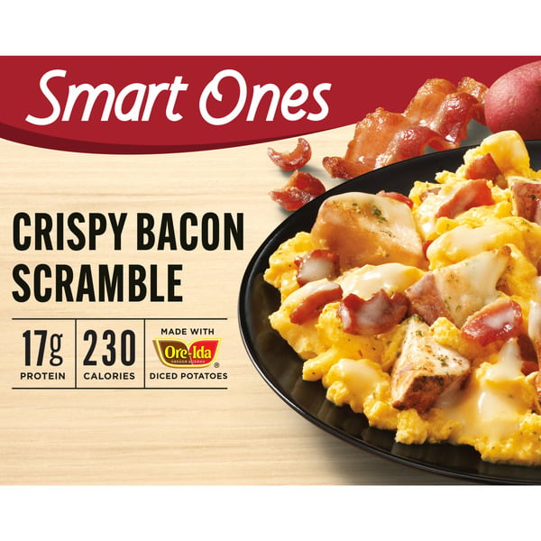 Specialty Cheeses Smart Ones Crispy Bacon Scramble with Eggs, Creamy Cheese Sauce & Potatoes Frozen Meal hero