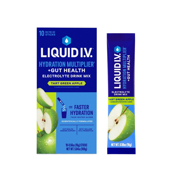 Liquid I.V. Hydration Multiplier + Gut Health Drink Mix, Tart Green Apple hero