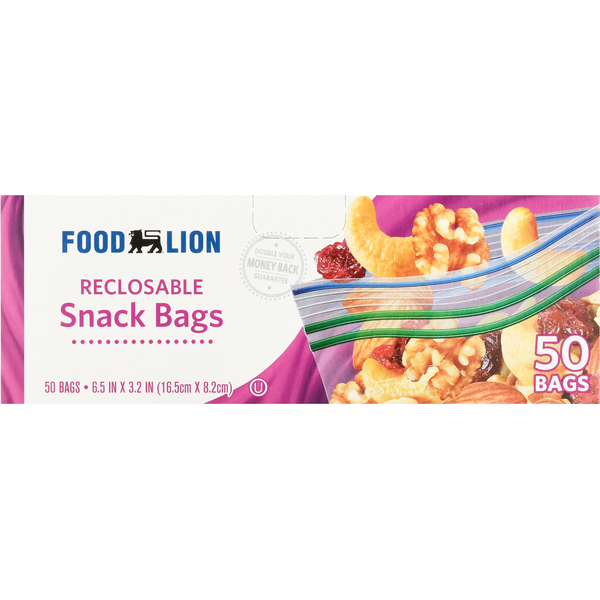 Food Wraps & Storage Food Lion Snack Bags, Reclosable hero