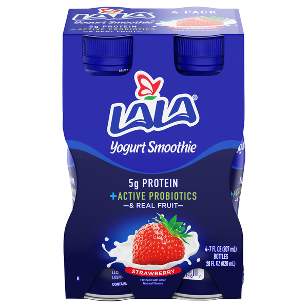 Yogurt LALA Yogurt Smoothie, Strawberry, 4 Pack hero