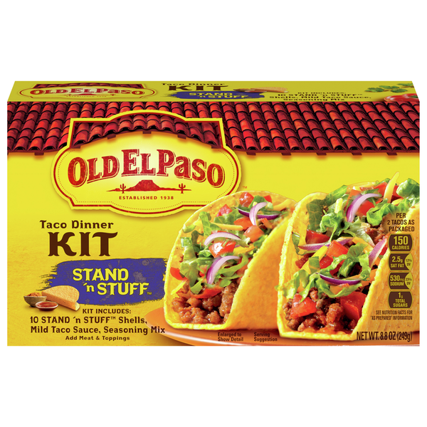 Latin Foods Old El Paso Taco Dinner Kit, Stand 'n Stuff hero