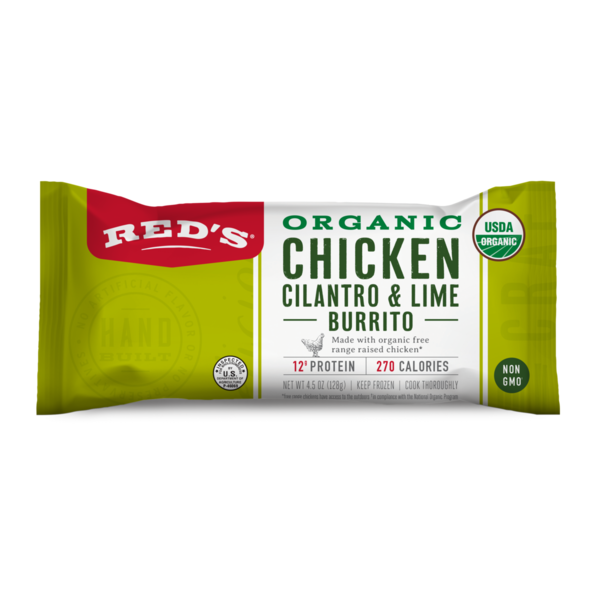 Frozen Meals Red's Red’s Organic Chicken, Cilantro & Lime Frozen Burrito hero