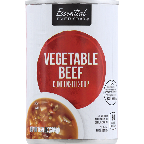 Soup, Broth & Bouillon Essential Everyday Condensed Soup, Vegetable Beef hero