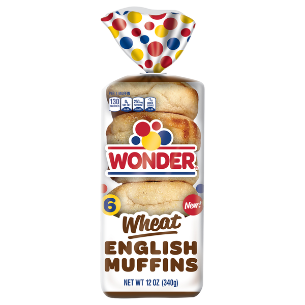 Breakfast Bakery Wonder Bread English Muffins, Wheat hero