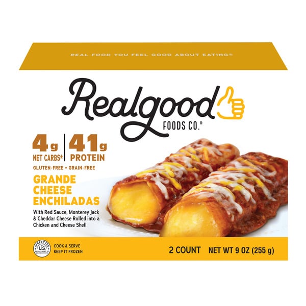 Packaged Cheese Real Good Foods Grande Cheese Enchiladas with Red Sauce hero