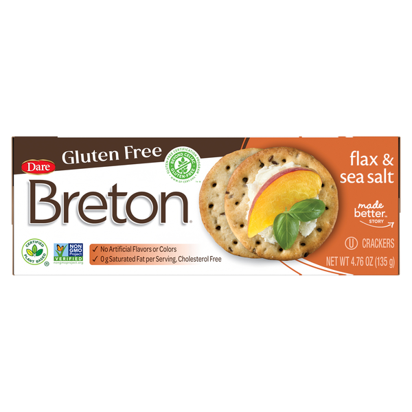 Crackers Dare Breton Crackers, Gluten Free, Flax & Sea Salt hero