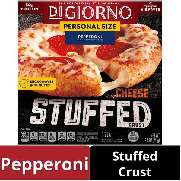 Frozen Pizza DiGiorno Cheese Stuffed Crust Pepperoni Frozen Pizza hero