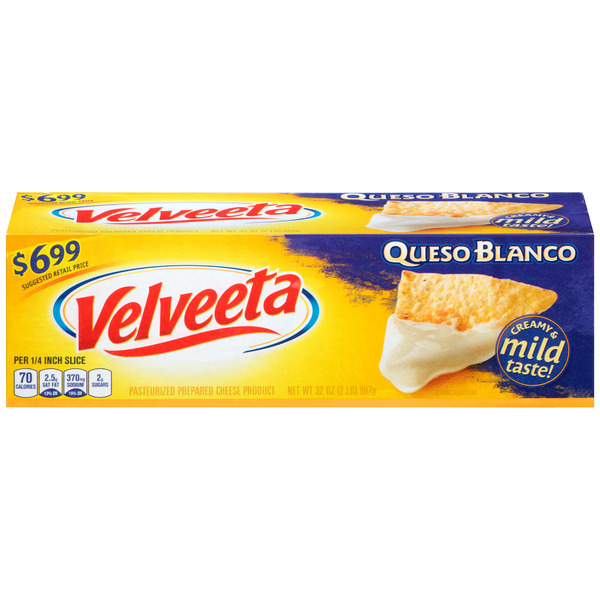 Packaged Cheese VELVEETA Queso Blanco Cheese hero