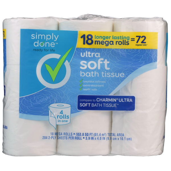 Simply Done Ultra Soft Bath Tissue Mega Rolls hero