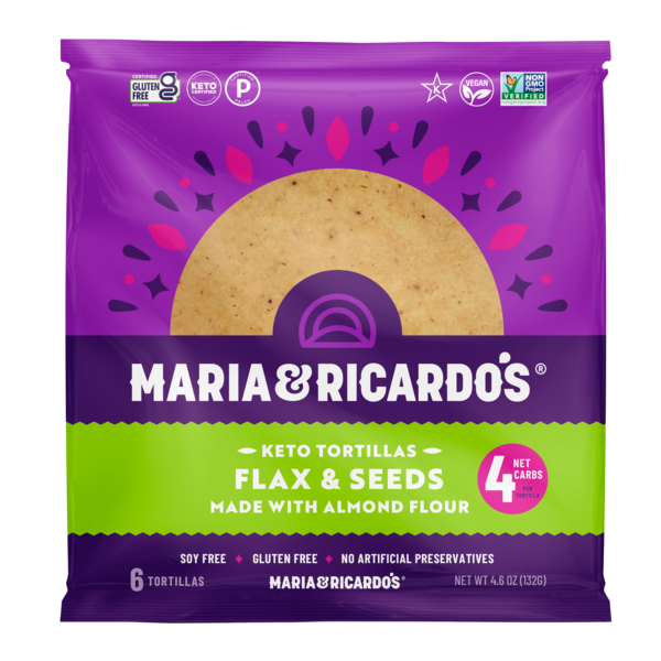 Tortillas & Flat Bread Maria & Ricardo's Flax"and"Seeds"Almond"Keto"Tortillas hero